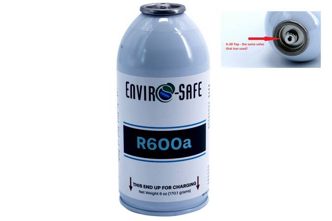 R-600a Refrigerant, Enviro-Safe R600a 6 oz can with hose kit #8051