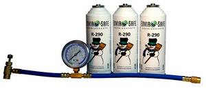 Enviro-Safe cme5002 R600a Refrigerant with ProSeal & ProDry with Tap, Upright Can R-600a, 2 Cans and Tap, Size: 6oz Cans, Clear
