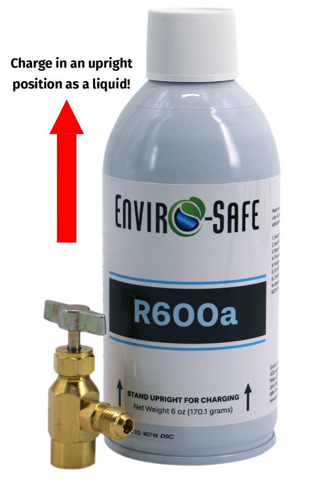 Refrigerant R600a Upright Charging Self Sealing Can 6oz - 3 Pack
